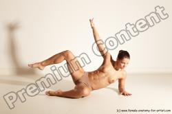 Nude Gymnastic poses Woman White Moving poses Athletic medium brown Dynamic poses Pinup